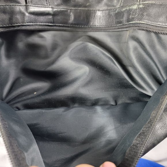 Tumi Alpha Black Leather Expandable Organizer Briefcase Bag Casual Travel Work - Picture 11 of 11